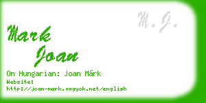 mark joan business card